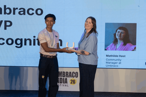 Indian Umbraco MVPs being recognised on stage
