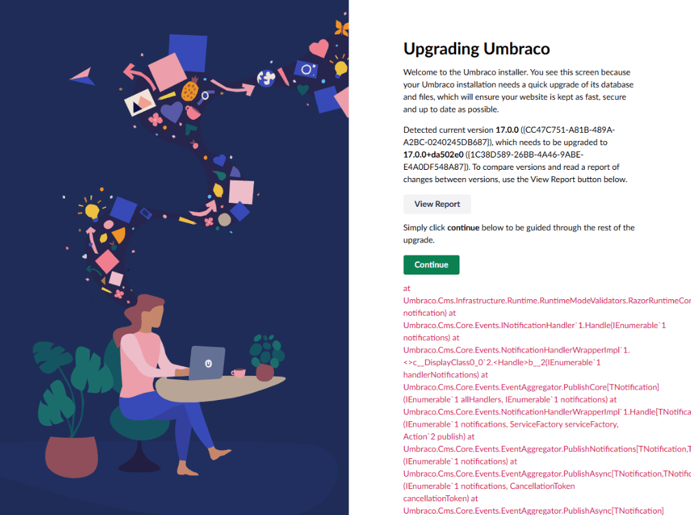 umbraco version upgrade step 8