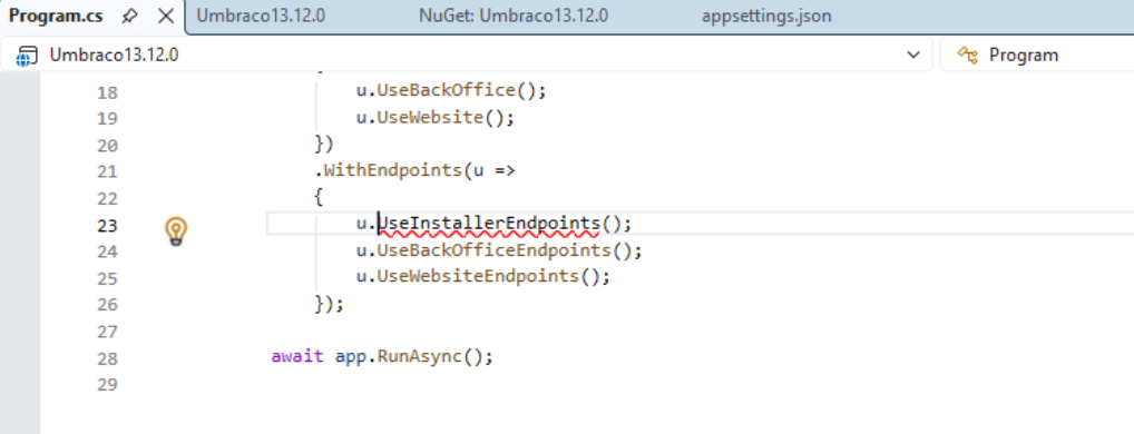 umbraco version upgrade step 4