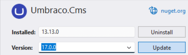 umbraco version upgrade step 3